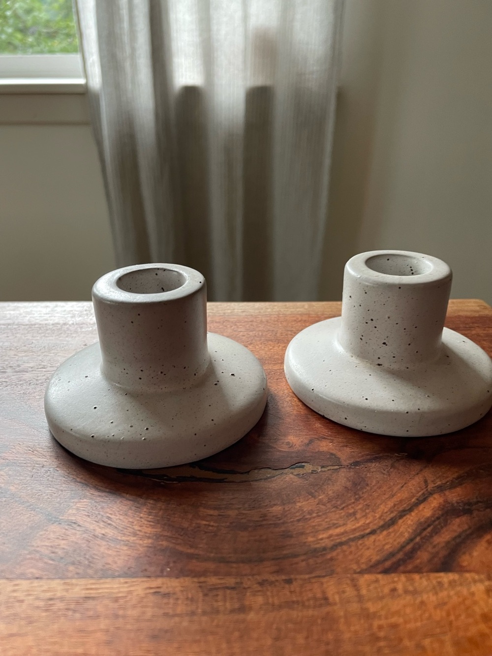 Paddywax Modern Natural Neutral Ceramic Candle Holders — Set of 2